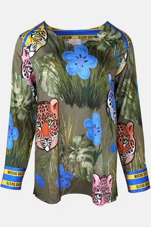MUCHO GUSTO ® blouse malediven wilde luipaard hoofdprint