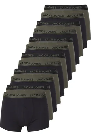 JACK & JONES Heren boxershorts trunks jacsolid 12-pack groen/zwart
