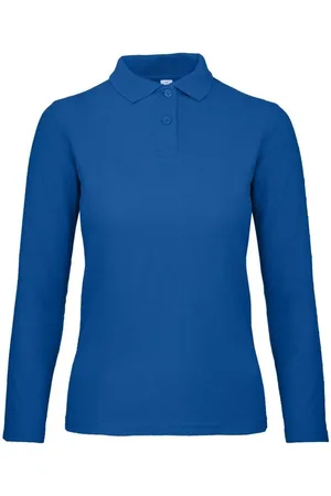 B and C B&c id.001 vrouwen/dames polo met lange mouwen