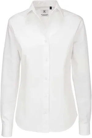 B and C B&c vrouwen/dames sharp twill shirt met lange mouwen
