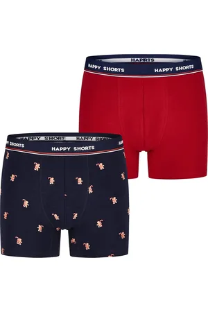 HAPPY SHORTS Kinder boxershorts jongens kerst print 2-pack gingerbread men