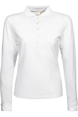 TeeJays Dames luxe stretch poloshirt met lange mouwen