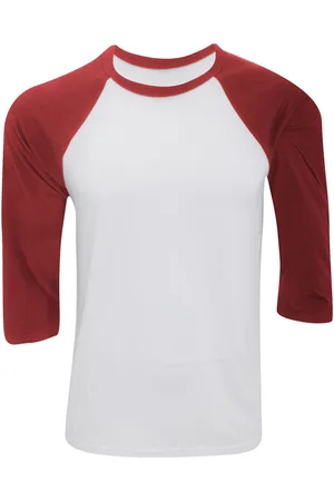 Bella + Canvas Canvas heren 3/4 mouwen baseball t-shirt