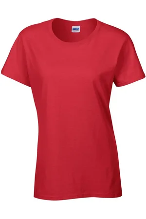 Gildan Dames zware katoenen missy fit korte mouwen t-shirt