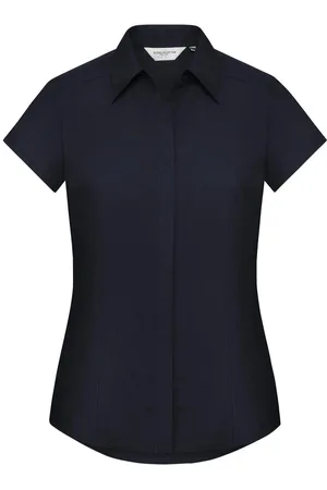 Russell Athletic Collectie damesmuts polycotton makkelijk te onderhouden gepast poplin shirt