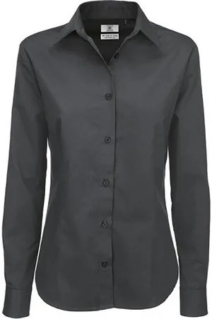 B and C B&c vrouwen/dames sharp twill shirt met lange mouwen
