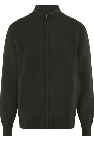 OLAF HUSSEIN Heren knitted zip up cardigan
