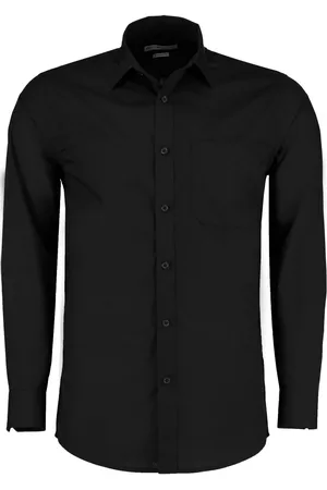 Kustom Heren poplin getailleerd formeel overhemd met lange mouwen