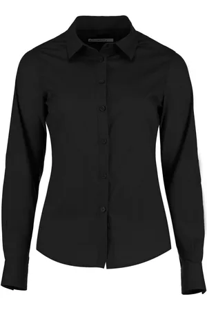 Kustom Dames poplin getailleerde overhemd met lange mouwen