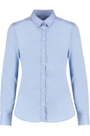 Kustom Dames oxford stretch getailleerde overhemd met lange mouwen