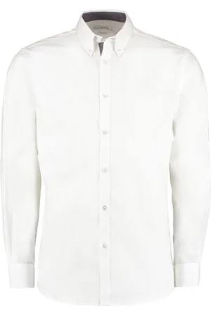Kustom Dames poplin getailleerde overhemd met lange mouwen
