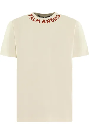 Palm Angels Heren seasonal logo t-shirt cream
