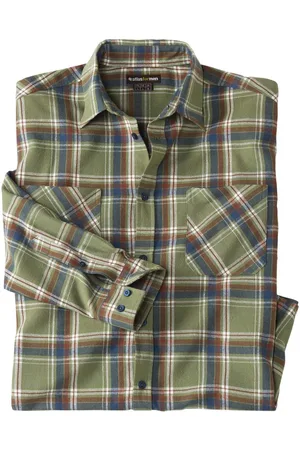 Atlas For Men Heren overhemd met contrast flanel