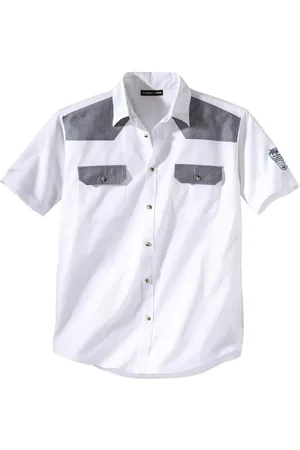 Atlas For Men Herenhemd met contrasterende korte mouwen