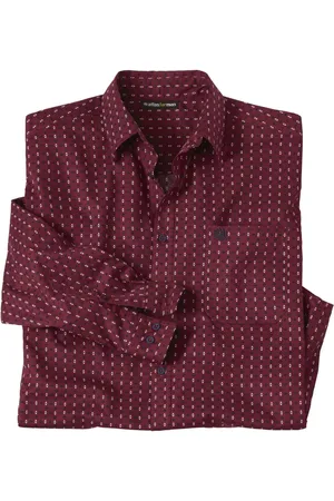 Atlas For Men Heren bedrukt poplin overhemd