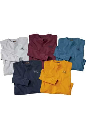 Atlas For Men Heren essential t-shirt met lange mouwen (pak van 5)
