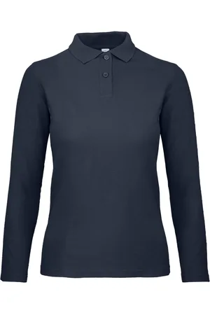 B and C Dames id.001 poloshirt met lange mouwen