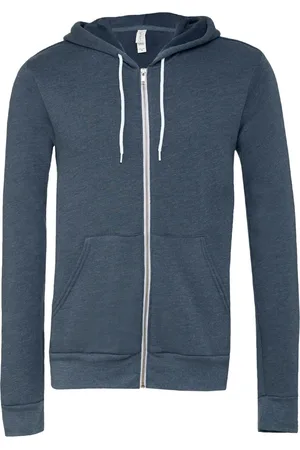 Bella + Canvas Unisex volwassen polycotton full zip hoodie