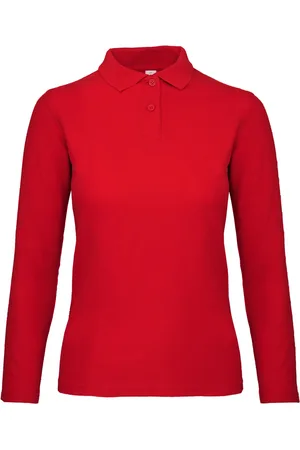 B and C Dames id.001 poloshirt met lange mouwen