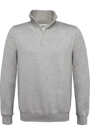 B and C Heren id.004 katoenen sweatshirt met kwart ritssluiting