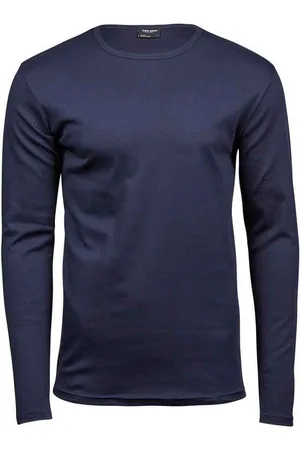 TeeJays Heren t-shirt met lange mouwen in elkaar grijpend