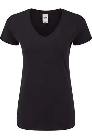 Fruit Of The Loom Dames iconisch v hals t-shirt