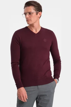 Ombre Clothing Heren v-hals sweater ribgebreide boorden bs-0107bd