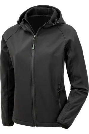 Result Dames 3 layer recycled soft shell jas met capuchon