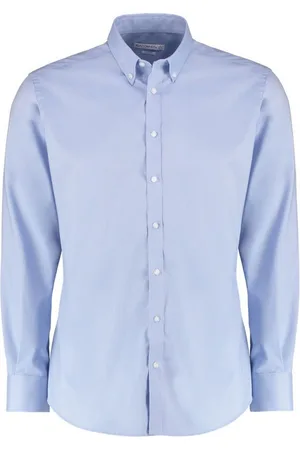 Kustom Heren oxford stretch slim overhemd met lange mouwen