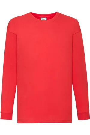 Fruit Of The Loom Effen t-shirt met lange mouwen voor kinderen/kids