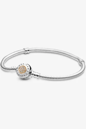 Mijn bedels Sterling bedelarmband met ronde zirkonia clipsluiting