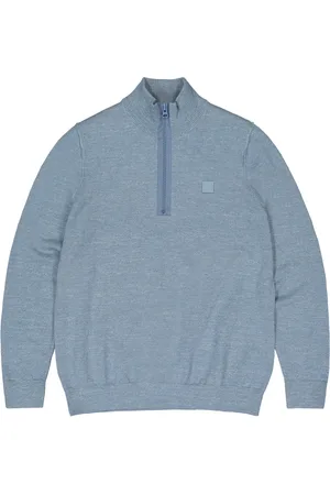 Butcher of Blue Lt clifden half zip truien m2426030