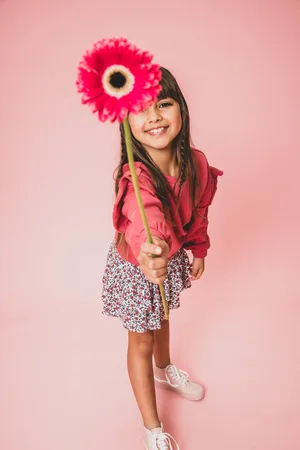 LOOXS Revolution Sweater pink punch ruffle voor meisjes in de kleur