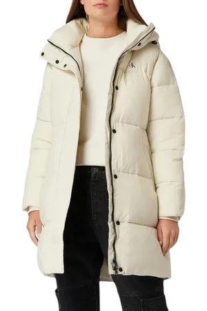Calvin Klein Gewatteerde wasted lange jas