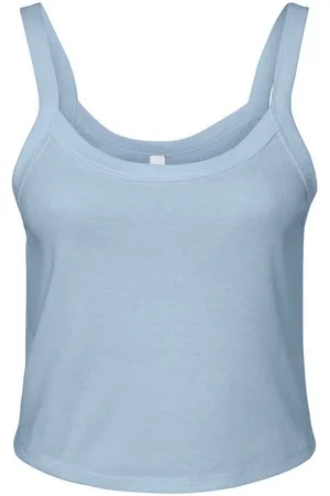 Bella + Canvas Dames micro-rib spaghetti strap tanktop