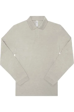 B and C Heren my heather poloshirt met lange mouwen