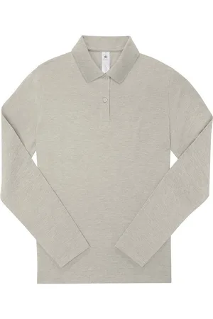 B and C Dames my polo 210 heather poloshirt met lange mouwen