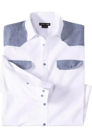 Atlas For Men Heren western shirt met contrast paneel