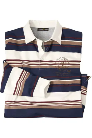Atlas For Men Heren rugby poloshirt met lange mouwen