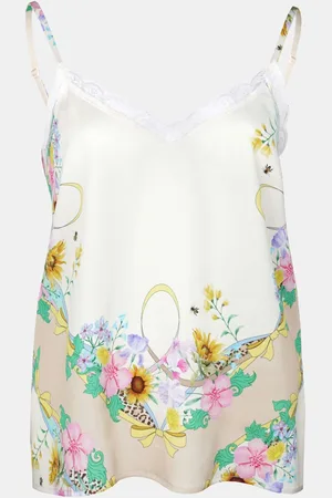 MUCHO GUSTO ® slip top creme bloem luipaardprint