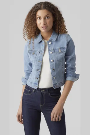 VERO MODA Vmluna ls slim dnm jacket mix ga no blue denim