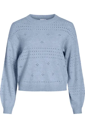 VILA Viril l/s o-neck pointelle knit top