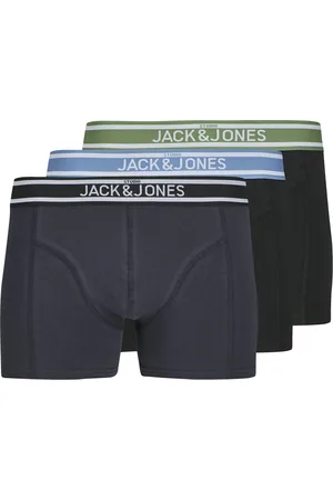 JACK & JONES Heren boxershorts trunks jacteddy 3-pack donkerblauw/zwart