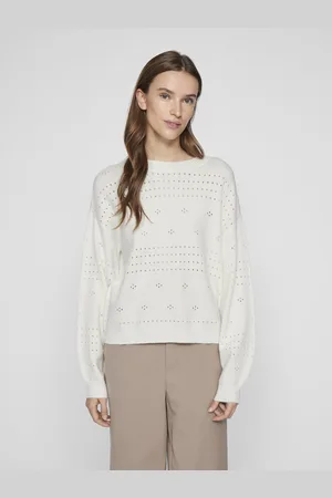 VILA Viril l/s o-neck pointelle knit top