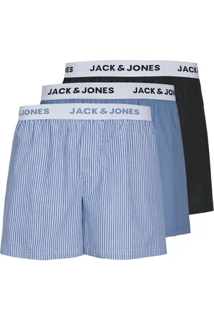 JACK & JONES Heren plus size wijde boxershorts geweven jactokyo 3-pack blauw/zwart