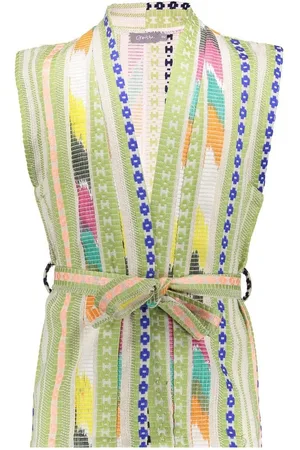 Geisha Zomer gilet meisjes fancy woven / lime