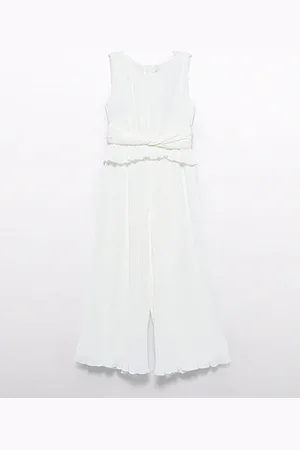 Abel & Lula Zomer jumpsuit geplooid meisjes creme
