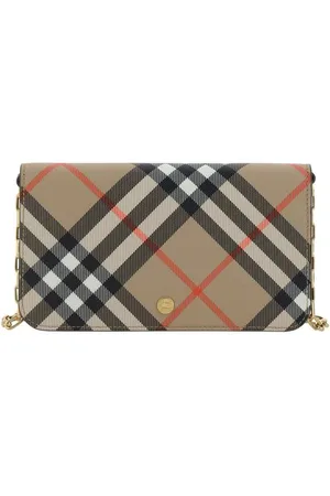 Burberry Wallet met ketting schouderband en ritsvak