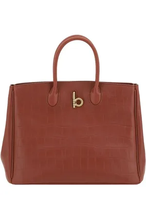 Burberry Tote bag van leer met croco effect en handvatten