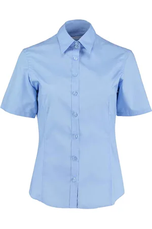 Kustom Dames getailleerde business shirt met korte mouwen